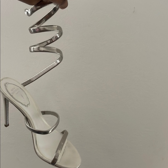 Rene Caovilla Silver Spiral Heels - Picture 5 of 9